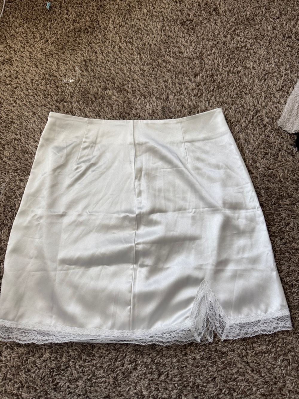 White Lace-Trim Mini Skirt